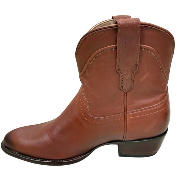 Tecovas Revivals Women’s Leather Roper Boots Bourbon Brown Short Booties 8B - Picture 2 of 16